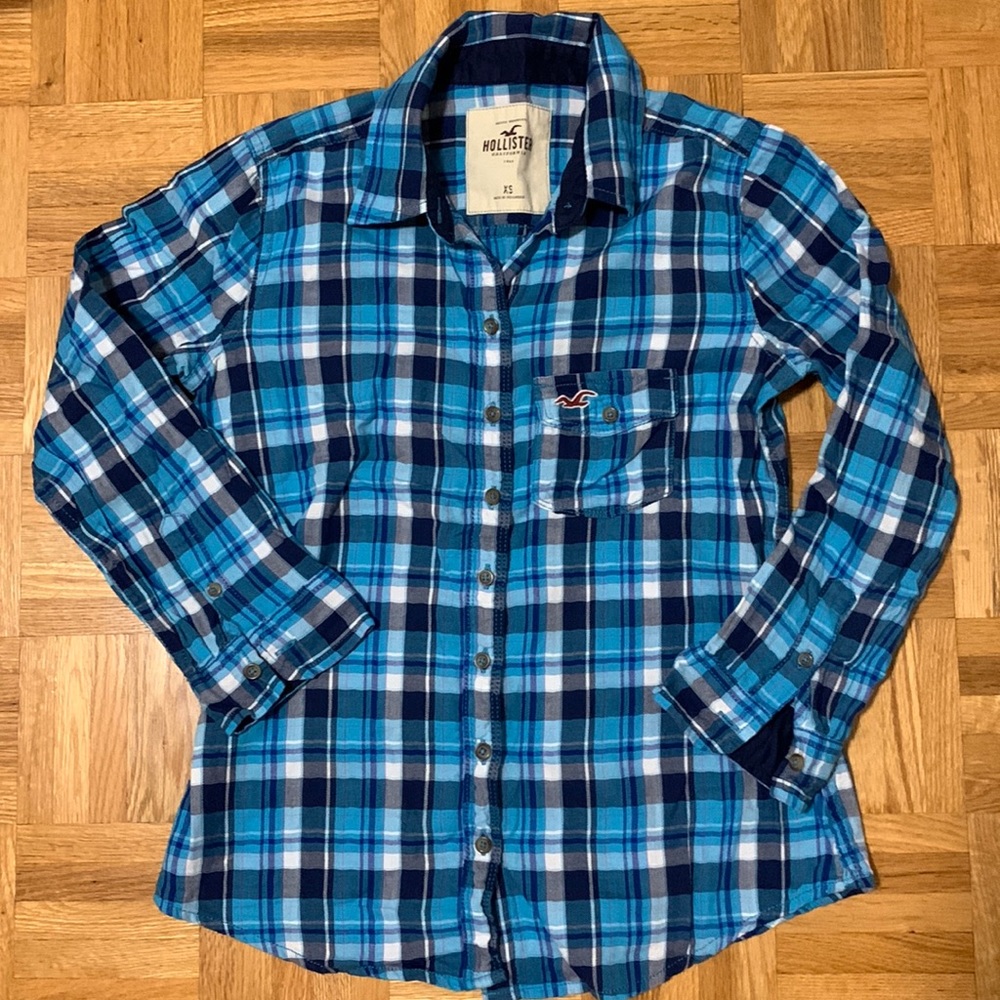 Hollister plaid button down shirt